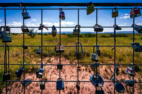 locks on fence at prada marfa|Prada marfa texas.